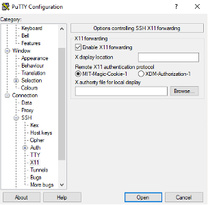 Putty X11 forwarding